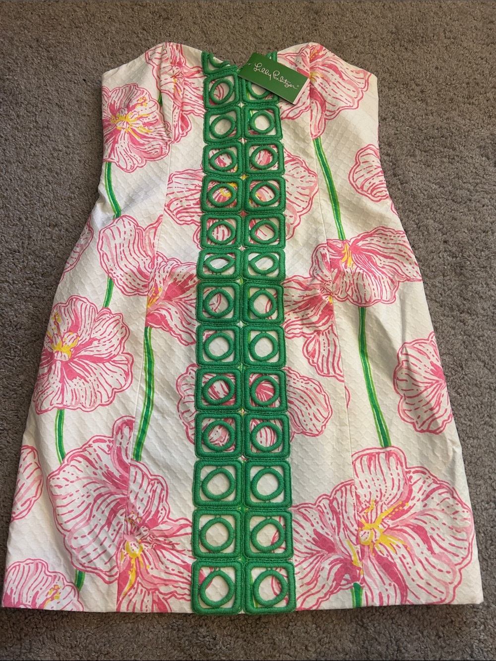 NWT $228 Lilly Pulitzer Angela Resort White Clover Cup Strapless Dress, Size 6 - Picture 7 of 11
